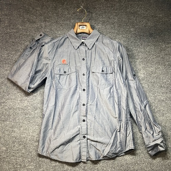 Patagonia Tops - Patagonia Women's Long Sleeved Overcast Button Up Shirt Satin Gray Size 12 Gorp
